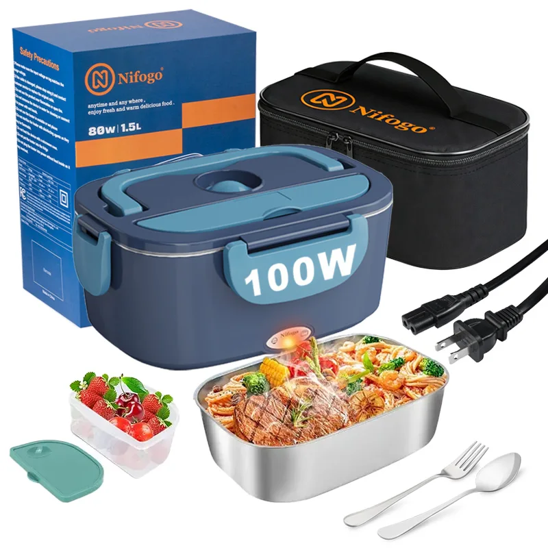 Meal Prep Bag - กล่องอาหารกลางวันไฟฟ้า 100W ความจุ 1.5 ลิตร, ทำจากสแตนเลส