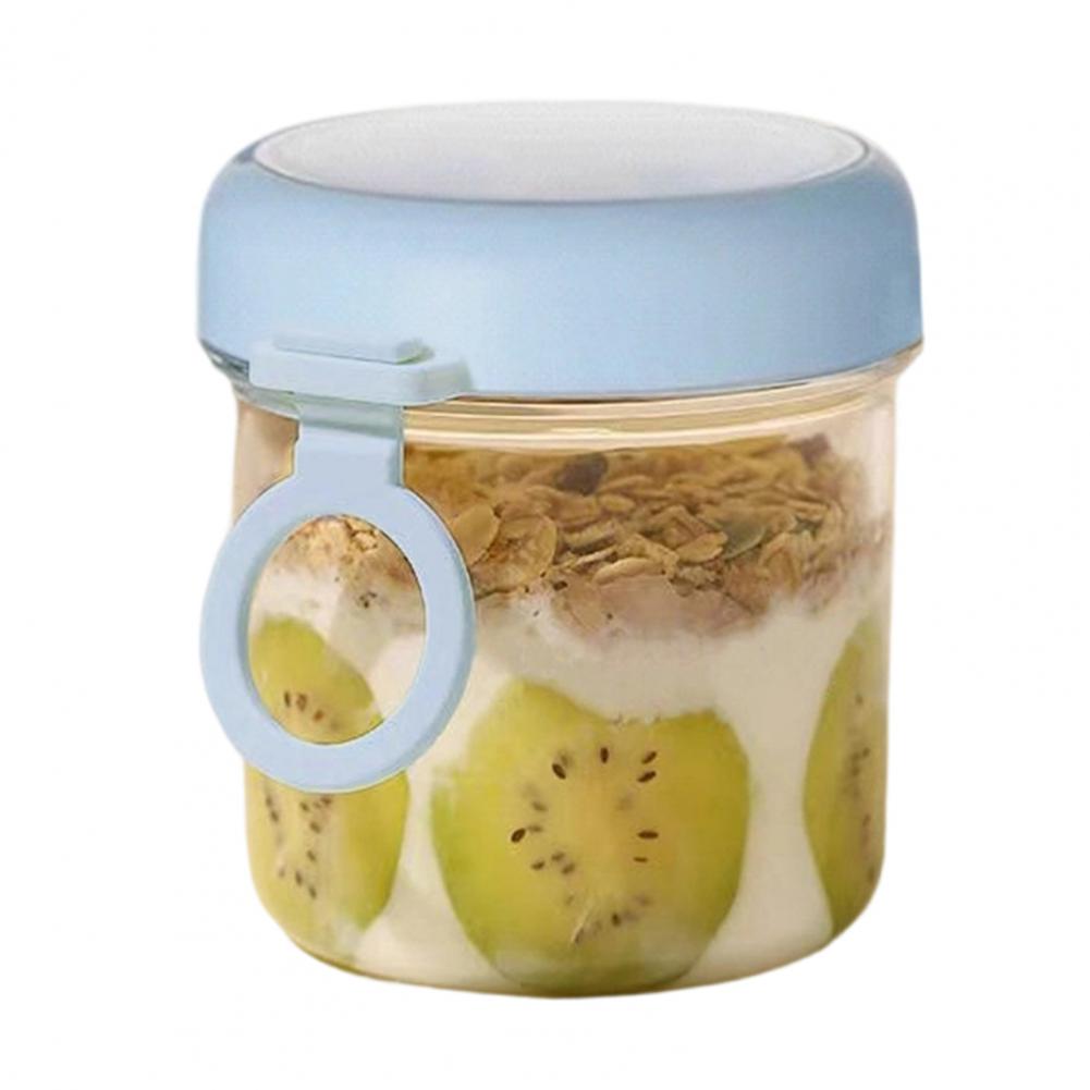 Overnight Oat Jar - ขวดแก้วเก็บอาหารเสริม ข้าวโอ๊ตแช่ค้างคืน พร้อมฝาปิดกันรั่ว ห่วงแขวนพกพาสะดวก ใช้ซ้ำได้ สำหรับเก็บโยเกิร์ต
