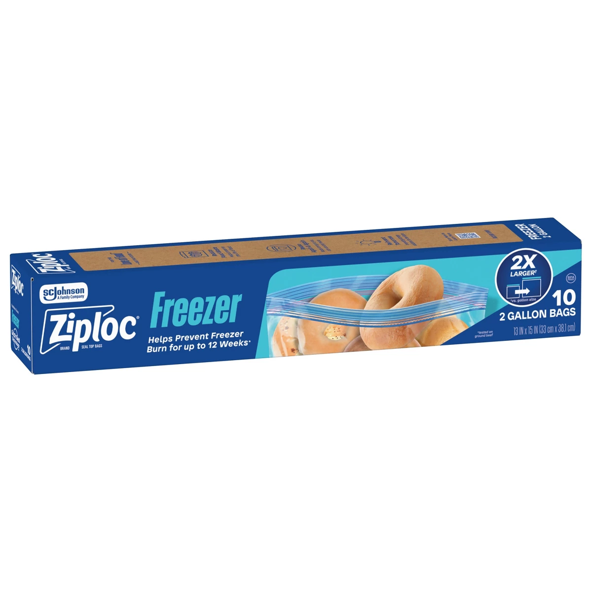 Meal Prep Ziploc - ถุงซิปล็อคสำหรับแช่แข็งอาหาร ขนาด 2 แกลลอน สำหรับเก็บอาหารและเตรียมอาหาร -