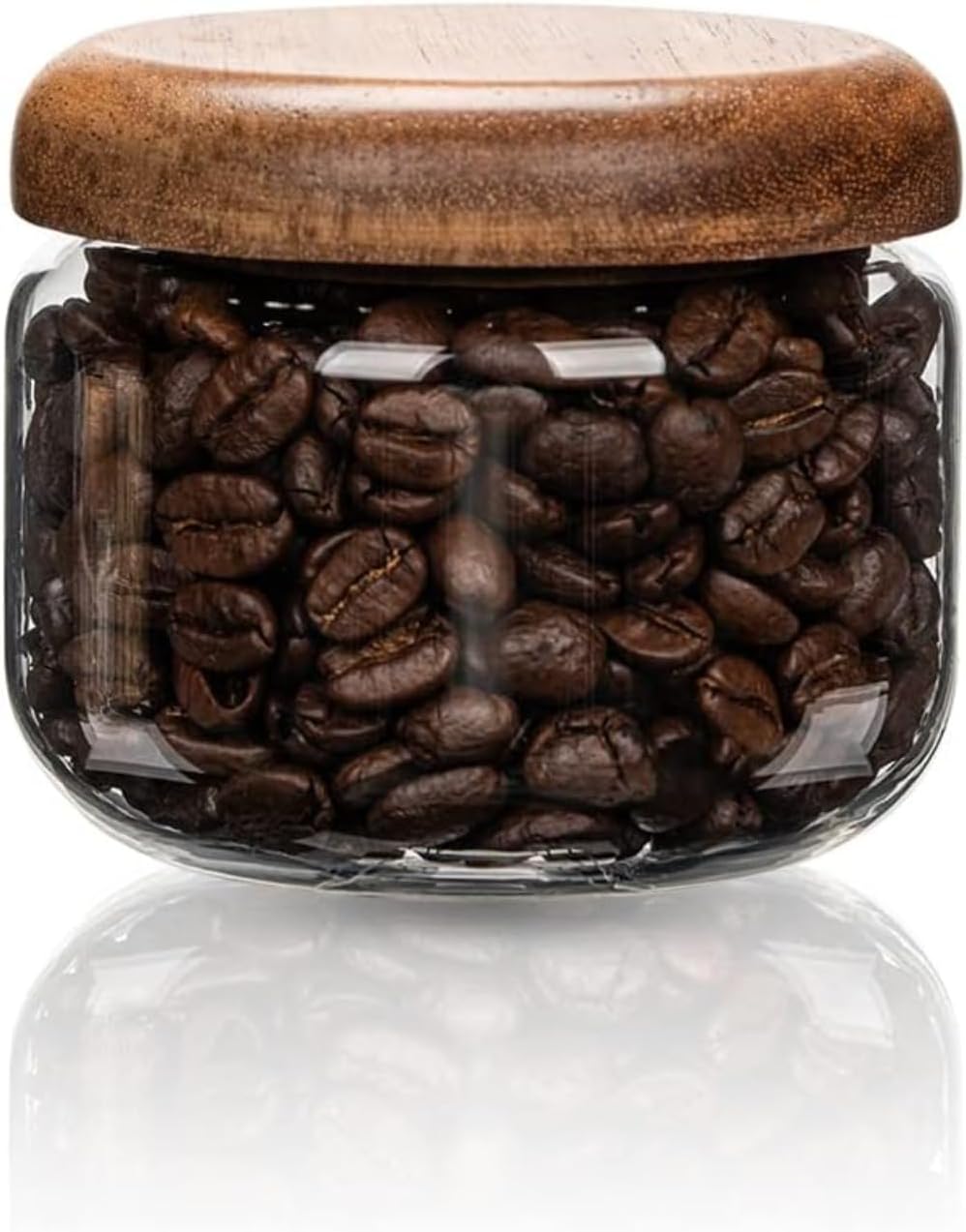 Overnight Oat Jar - ภาชนะบรรจุอาหารแก้วพร้อมไม้ - ขวดกาแฟขนาดเล็ก - องค์กรตู้กับข้าวโอ๊ตข้ามคืน, ธัญพืช,