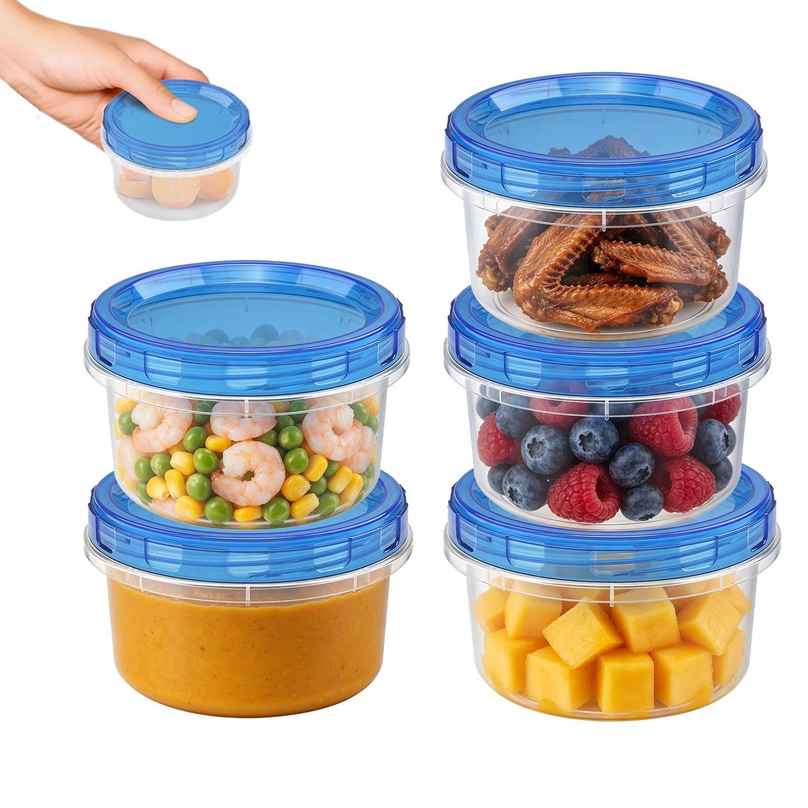 Meal Prep Juice - กล่องเก็บอาหารสำหรับแช่แข็ง 5 ชิ้น ป้องกันการรั่วซึม ซ้อนกันได้ พร้อมฝาปิด