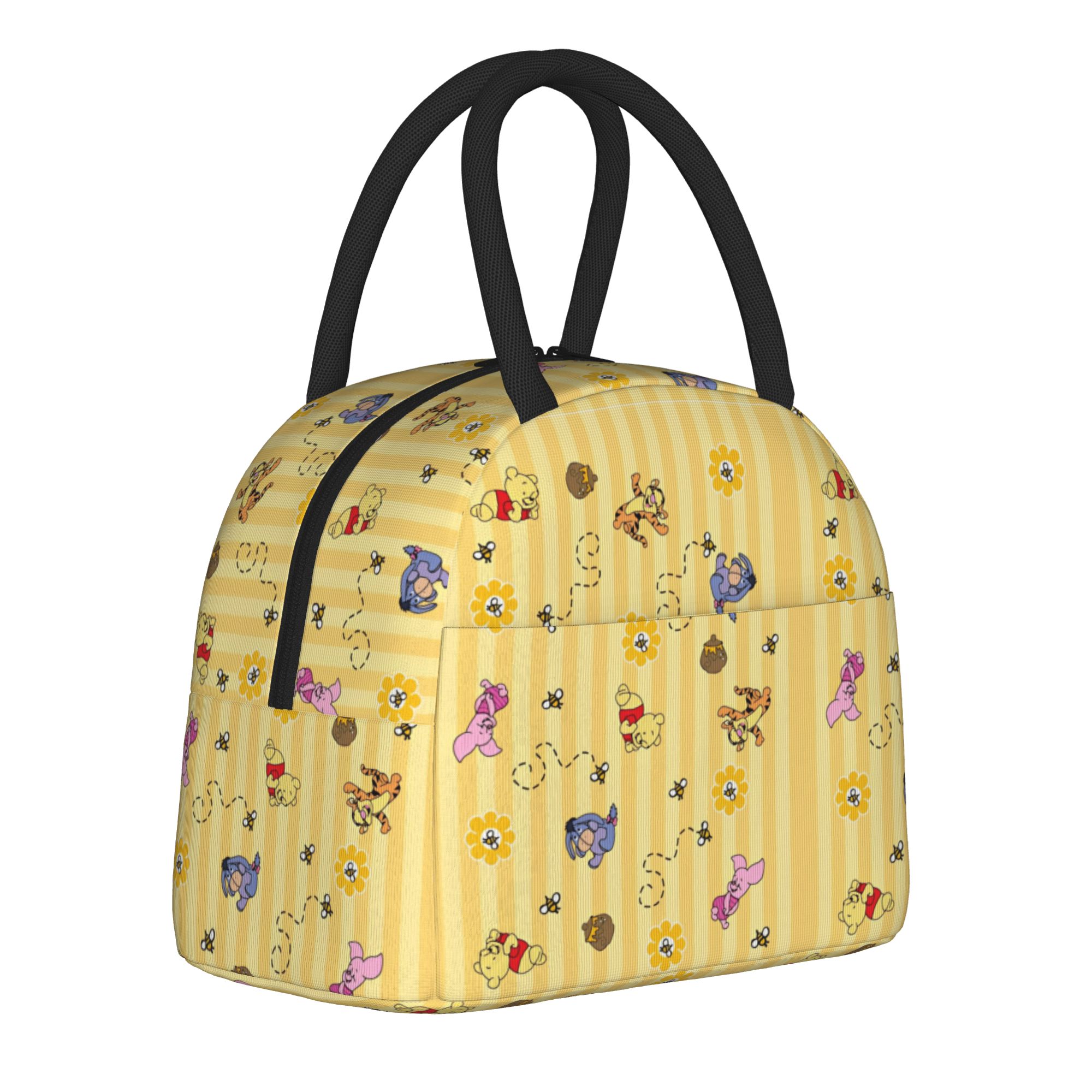 Meal Prep Bag - กระเป๋าใส่อาหารกลางวันลายผึ้งน่ารัก กระเป๋าเก็บความร้อน, กล่องใส่อาหารวินนี่เดอะพูห์ กระเป๋าใส่อาหารกลางวันแบบกันน้ำรั่วซึม