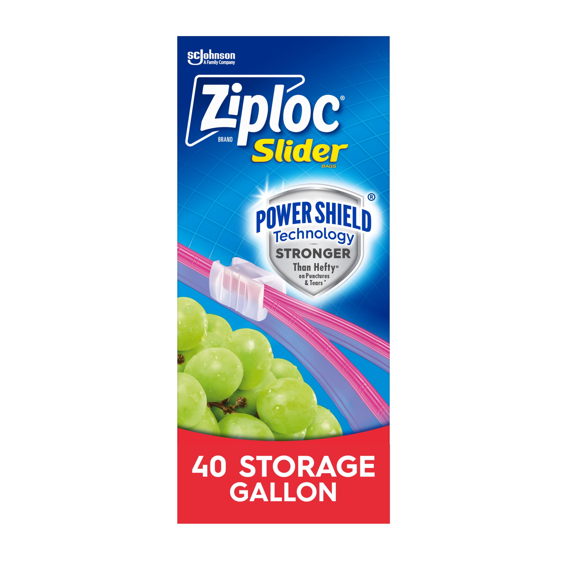 Meal Prep Ziploc - ถุงซิปล็อคขนาดแกลลอนแบบมีซิปเลื่อน, เทคโนโลยี Power Shield ป้องกันการรั่วซึม สำหรับเตรียมอาหาร,