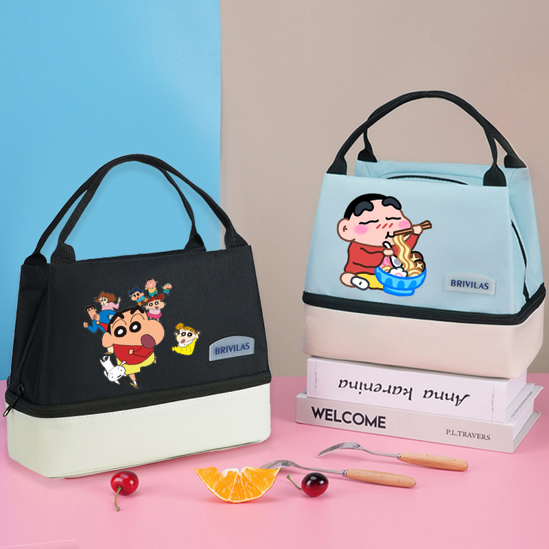 Meal Prep Bag - กระเป๋าใส่อาหารกลางวันลายการ์ตูนเครยอน ชินจัง สำหรับผู้ชายและผู้หญิง กระเป๋าเก็บอุณหภูมิ กระเป๋าเบนโตะ อนิเมะ