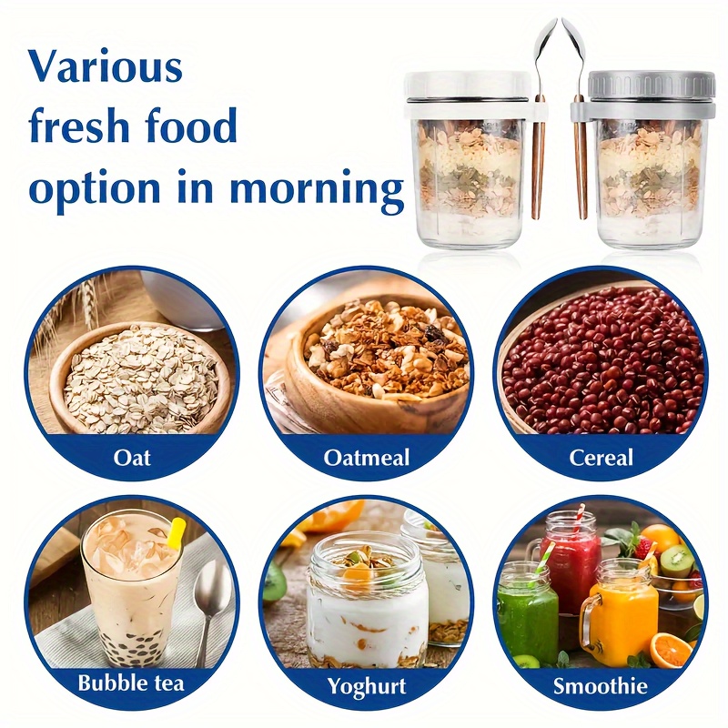 แก้วโอ๊ตมีล 1 ชิ้น/2 ชิ้น พร้อ - Overnight Oat Jar บทวิจารณ์และราคา