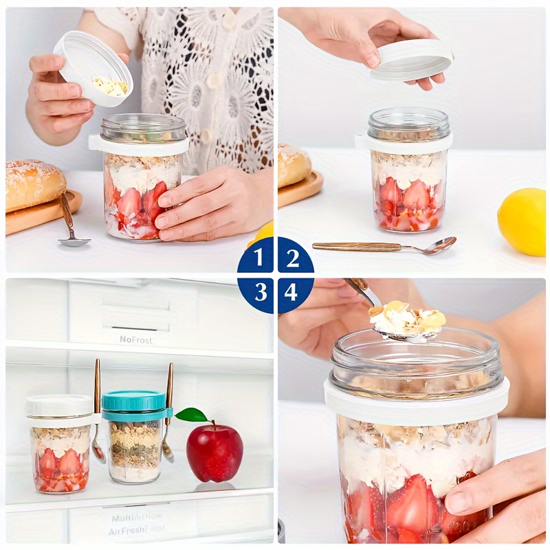 แก้วโอ๊ตมีล 1 ชิ้น/2 ชิ้น พร้อ - Overnight Oat Jar บทวิจารณ์และราคา