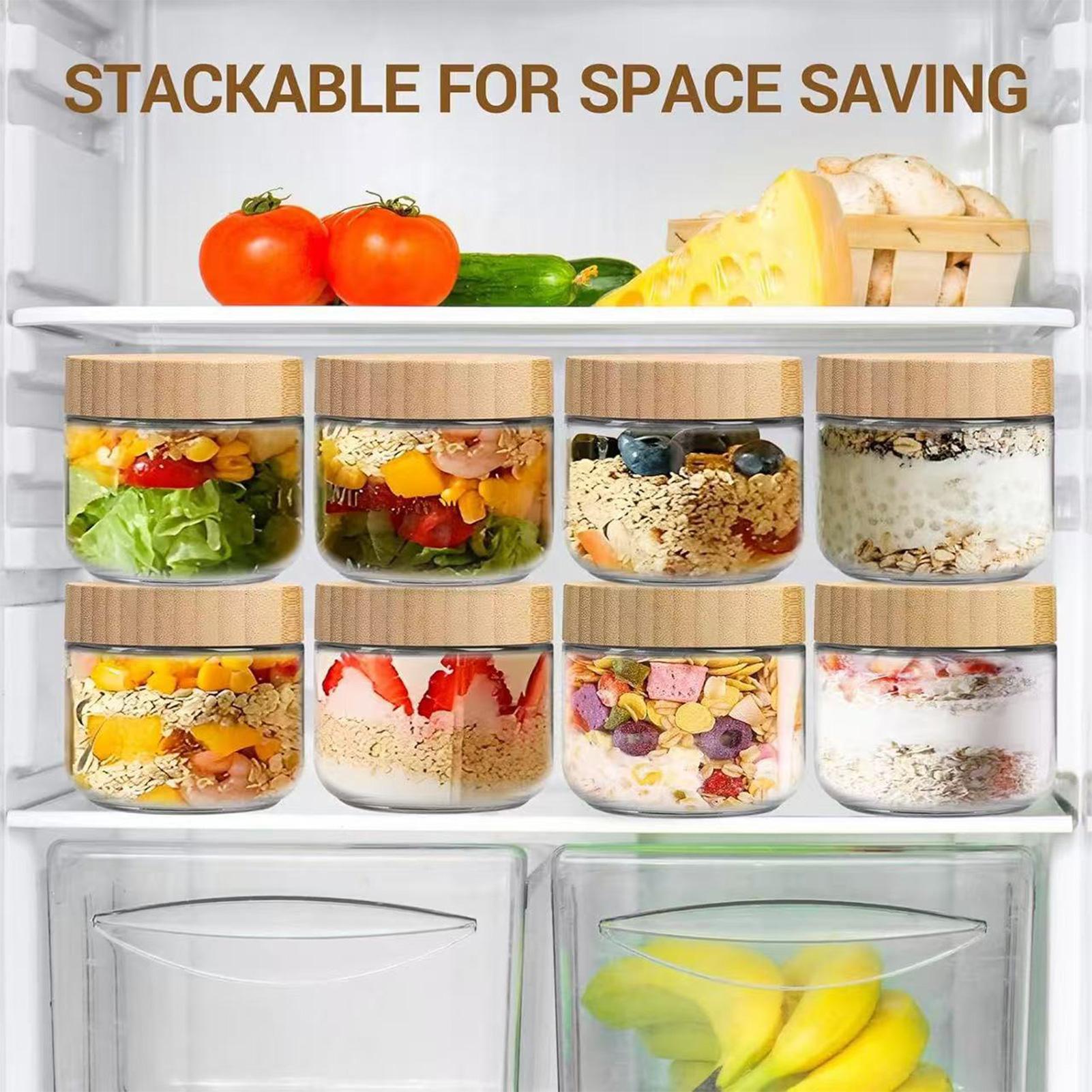 ขวดแก้ว 4 ชิ้น พร้อมฝาปิดสุญญา - Overnight Oat Jar บทวิจารณ์และราคา