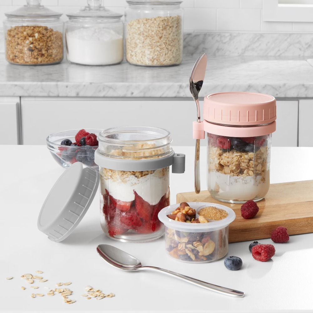 ขวดใส่อาหารและภาชนะใส่พาร์เฟต์ - Overnight Oat Jar บทวิจารณ์และราคา