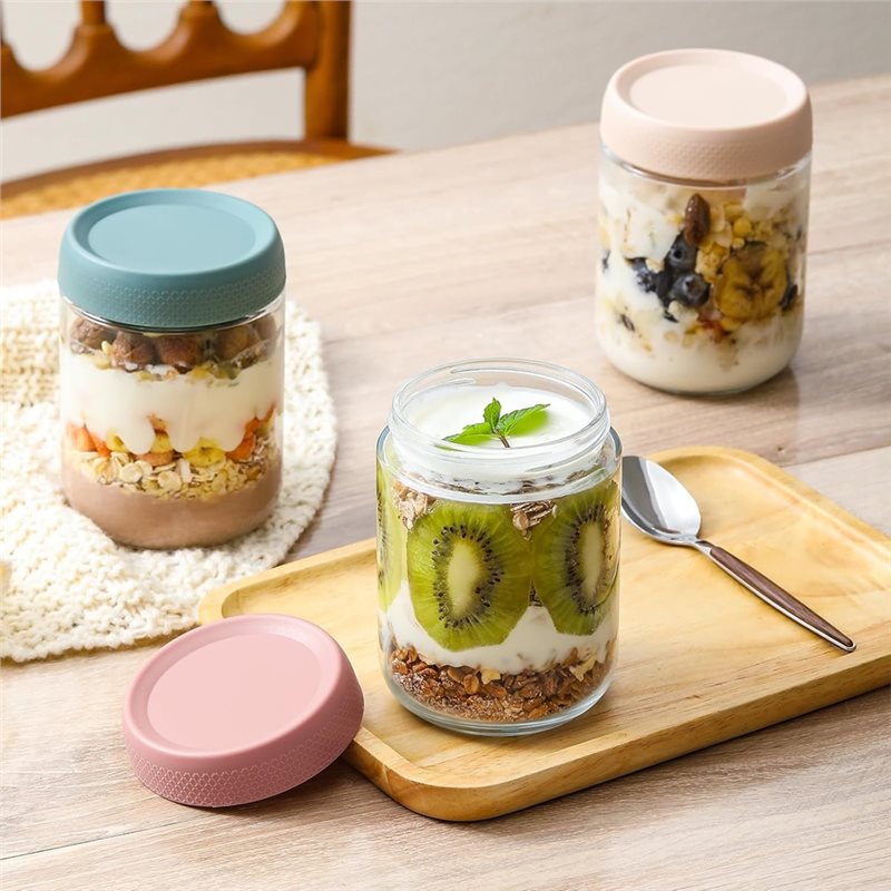 CHCH 6 ชิ้น 500 มล. ภาชนะใส่ข้ - Overnight Oat Jar บทวิจารณ์และราคา
