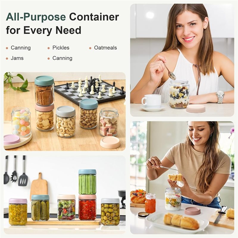 CHCH 6 ชิ้น 500 มล. ภาชนะใส่ข้ - Overnight Oat Jar บทวิจารณ์และราคา