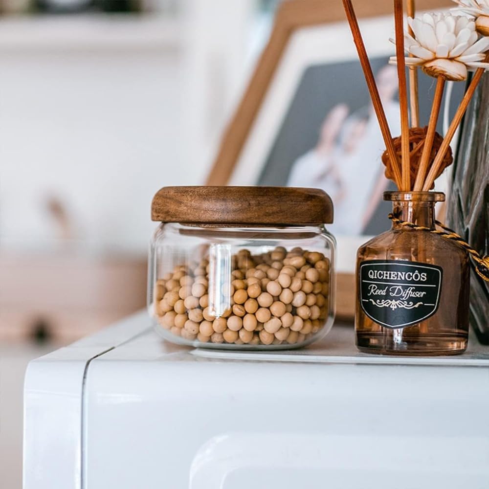 ภาชนะบรรจุอาหารแก้วพร้อมไม้ -  - Overnight Oat Jar บทวิจารณ์และราคา