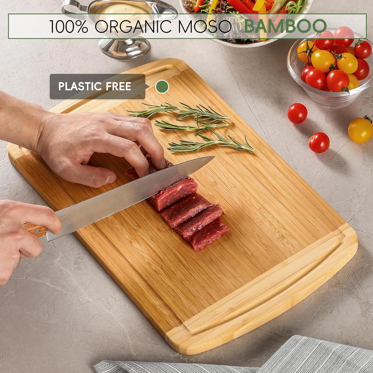 เขียงไม้ไผ่ขนาดใหญ่สำหรับเตรีย - Meal Prep Juice บทวิจารณ์และราคา