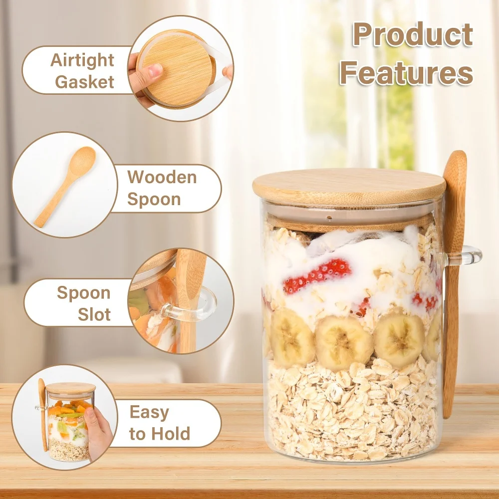 ภาชนะใส่โอเวอร์ไนท์โอ๊ตพร้อมฝา - Overnight Oat Jar บทวิจารณ์และราคา