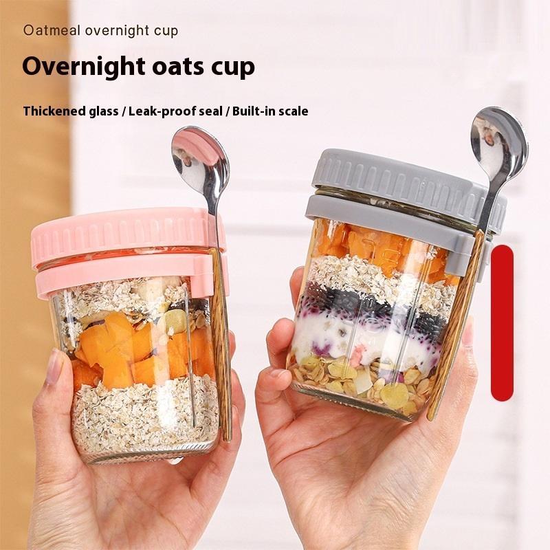 ขวดแก้วใส่อาหารแบบใช้ซ้ำได้ ขน - Overnight Oat Jar บทวิจารณ์และราคา