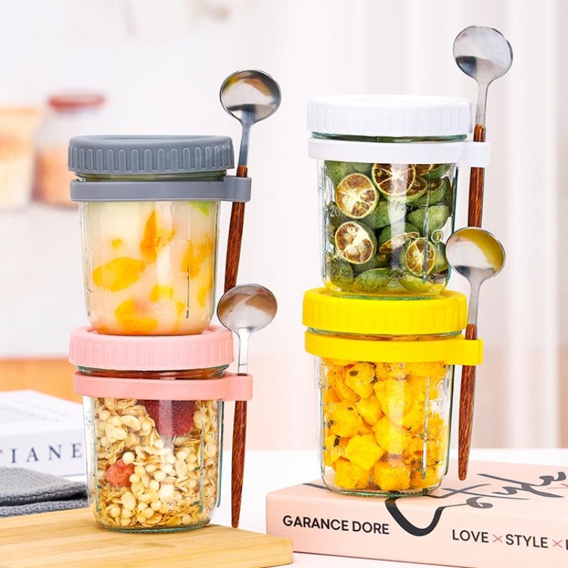 ขวดแก้วใส่อาหารแบบใช้ซ้ำได้ ขน - Overnight Oat Jar บทวิจารณ์และราคา